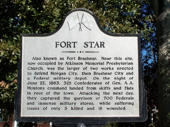 Battle of Brashear City (Fort Star) Waymarker
