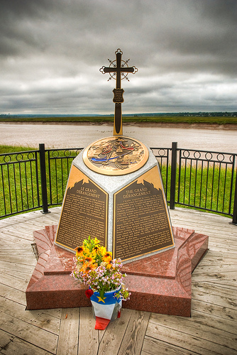 Le Grand Deportation Memorial Cross at Grand-Pré